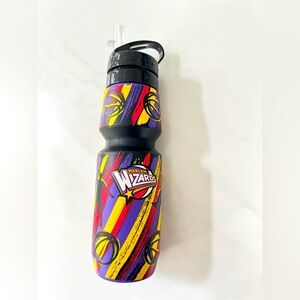 Harlem Wizards collapsible water bottle basketball 750ml silicon with straw 25oz